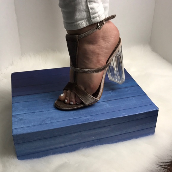 Faux Suede Taupe High Heels - Picture 8 of 8